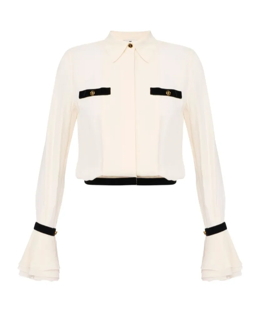 Elisabetta Franchi Slim Fit Georgette Blouse