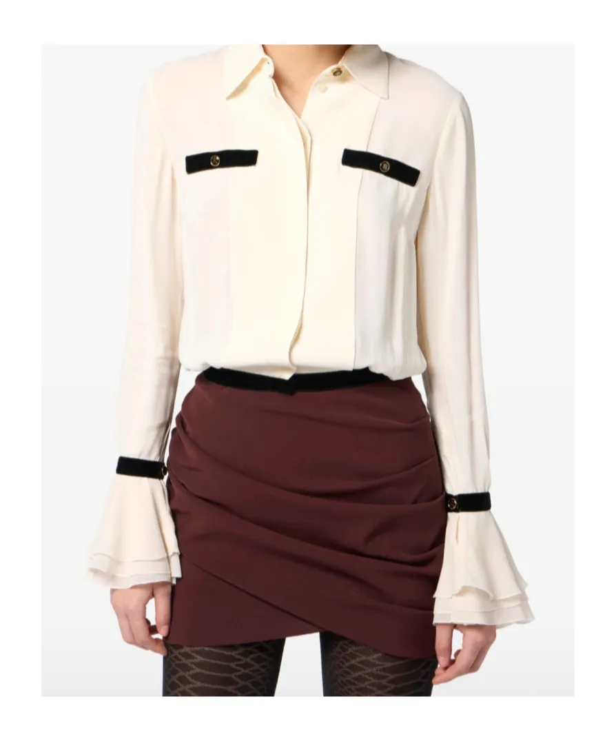 Elisabetta Franchi Slim Fit Georgette Blouse