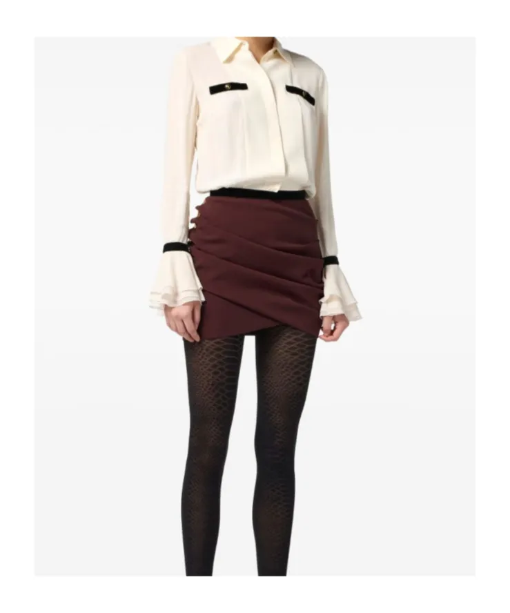 Elisabetta Franchi Slim Fit Georgette Blouse