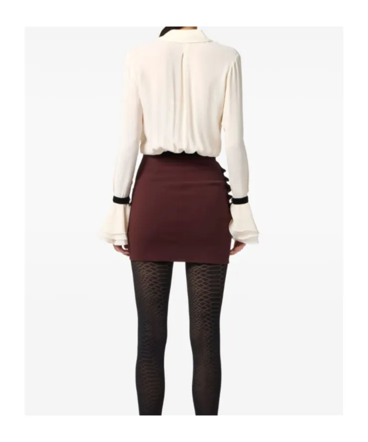 Elisabetta Franchi Slim Fit Georgette Blouse