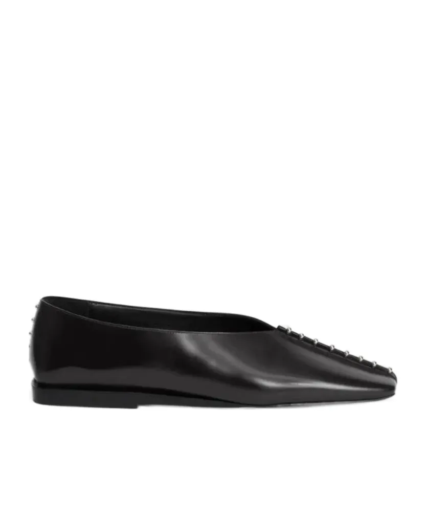 Studded Pointed-Toe Flats