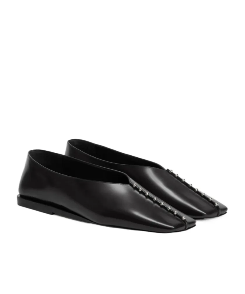 Studded Pointed-Toe Flats