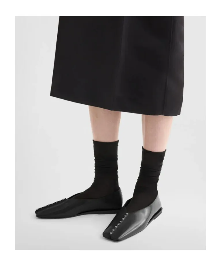 Studded Pointed-Toe Flats