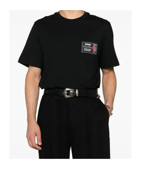 Rose-Print Patch T-Shirt