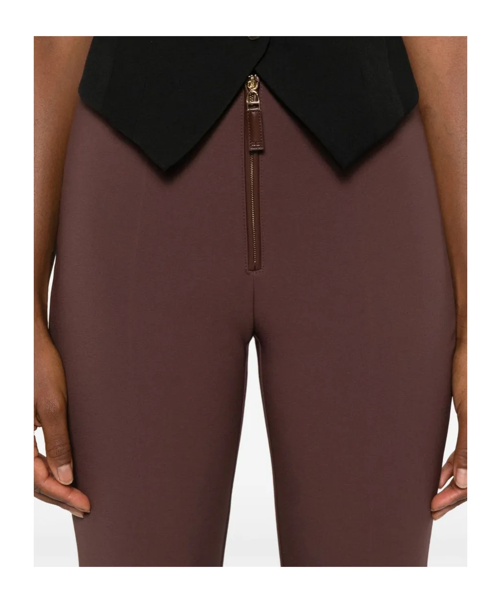 Zip-Detail Flared Trousers