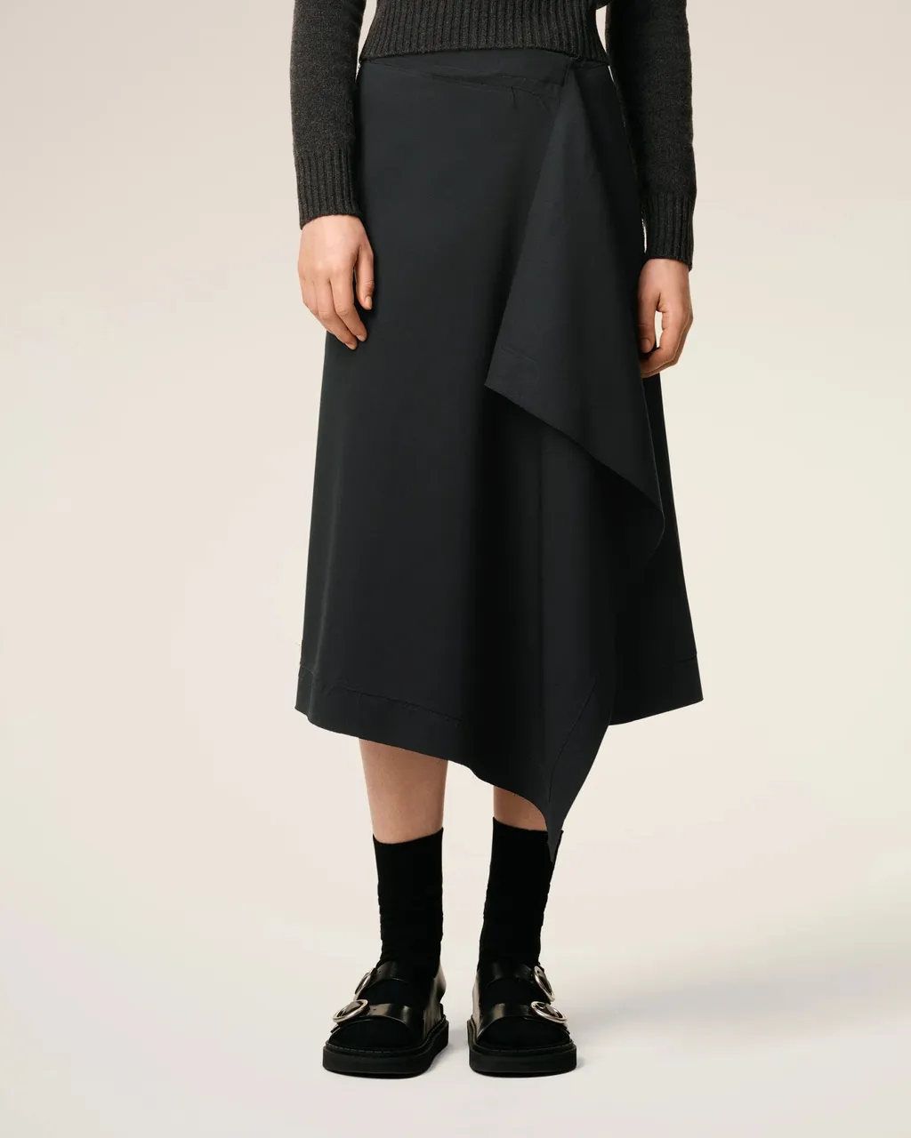 Ami Midi Wrapped Skirt