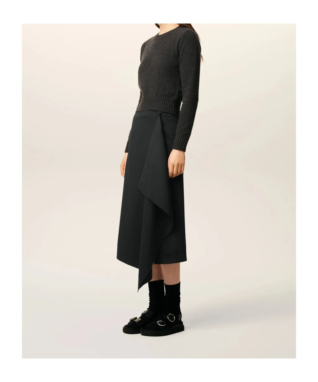Ami Midi Wrapped Skirt