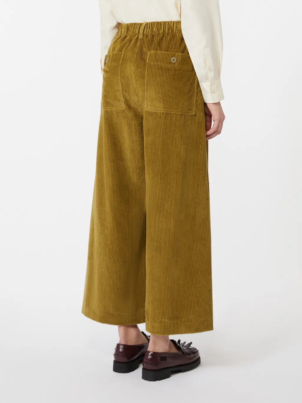 Cropped Cotton Velvet Trousers