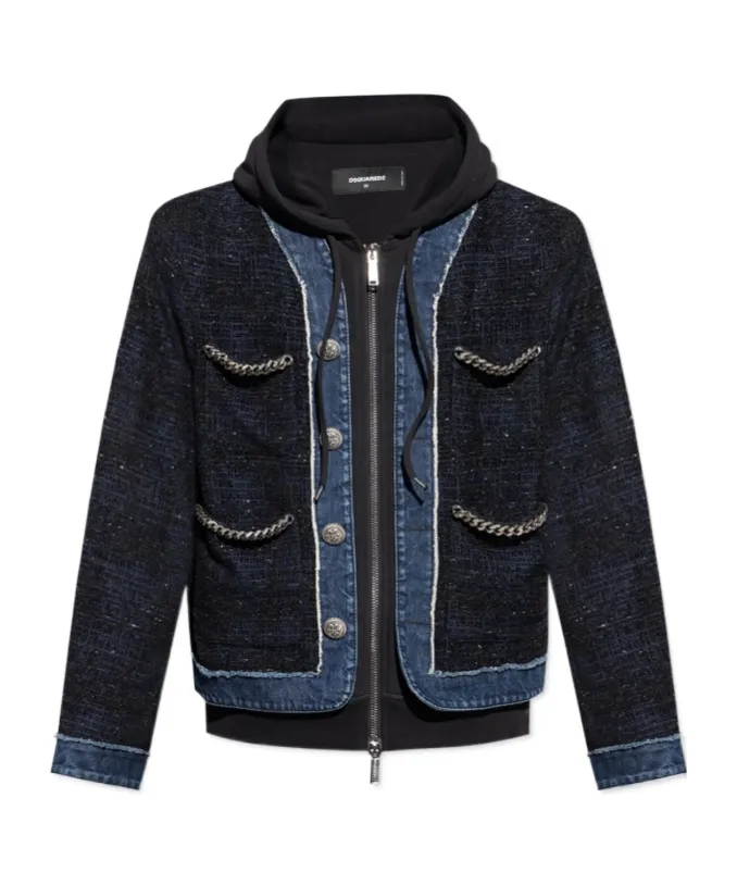 Chain-Trimmed Tweed Jacket