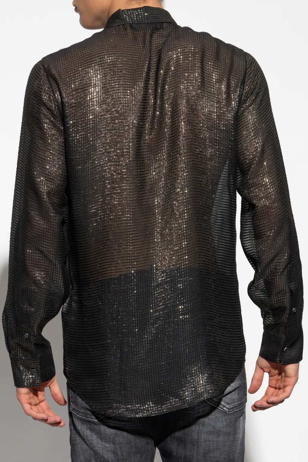 Sparkling Tie-Neck Shirt