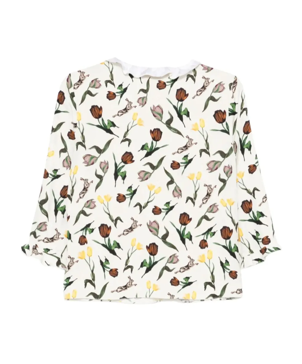 Floral-Print Blouse