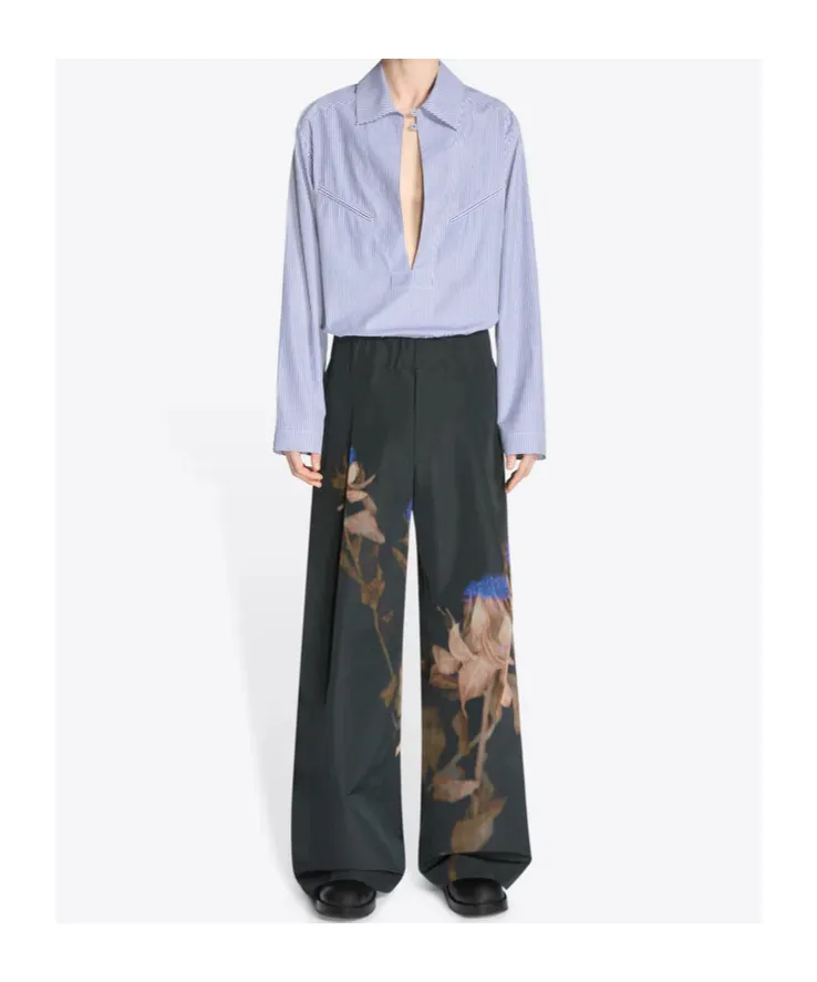 Dries Van Noten Thistle Printed Pleated Pants