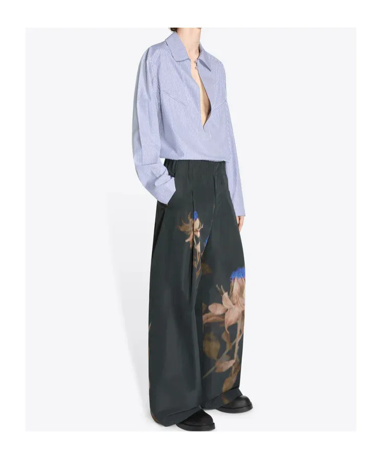 Dries Van Noten Thistle Printed Pleated Pants