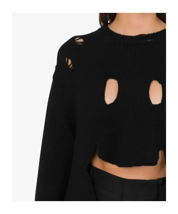 Smiley Face Distressed Sweater