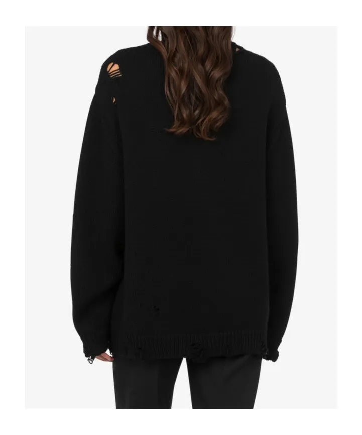 Smiley Face Distressed Sweater