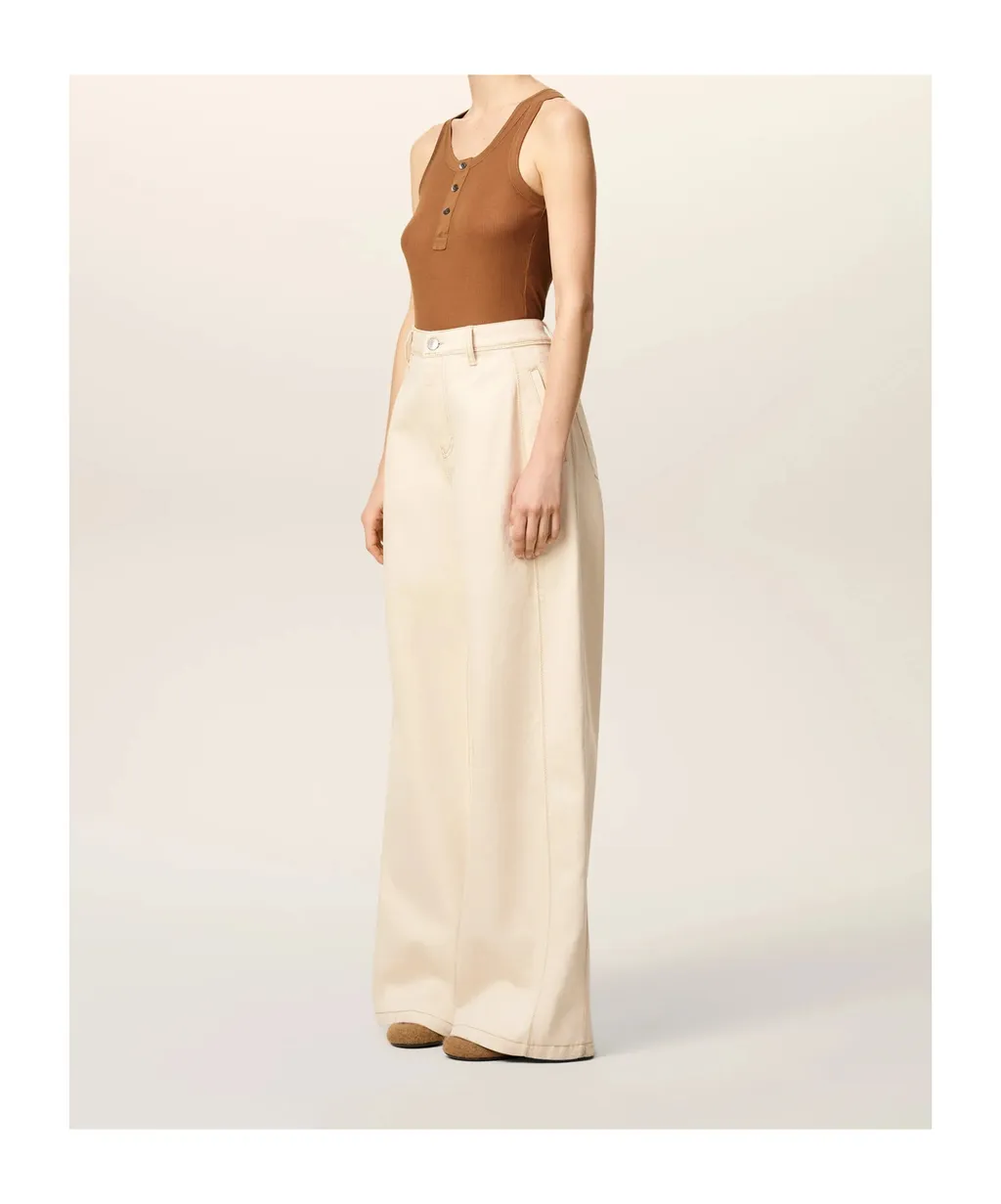 Ami Logo Patch Wide-Leg Jeans