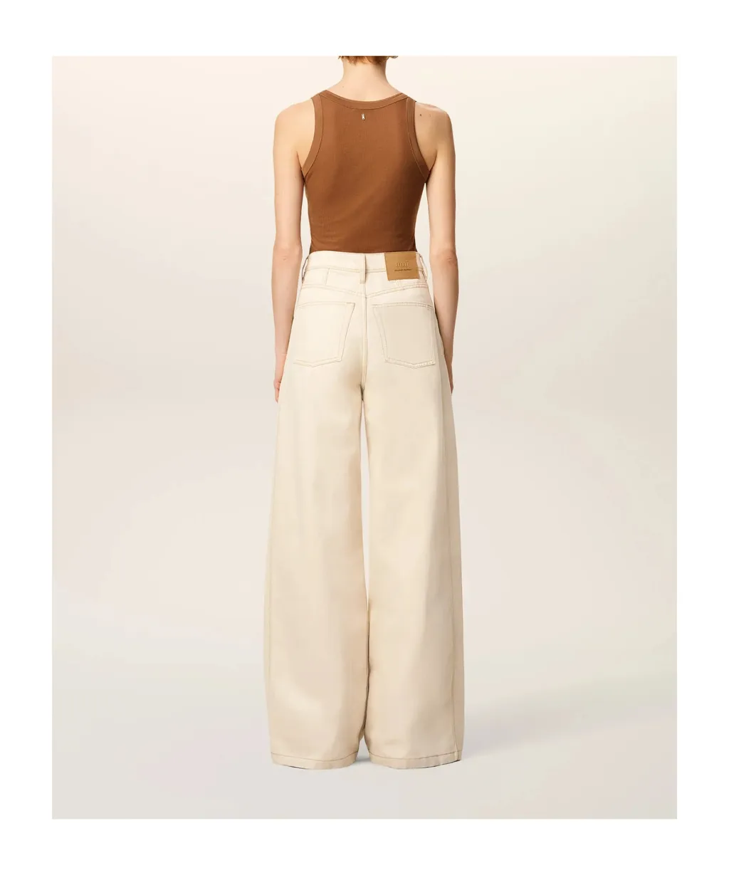 Ami Logo Patch Wide-Leg Jeans