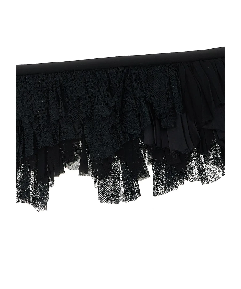 Lace-Fringed Silk Scarf