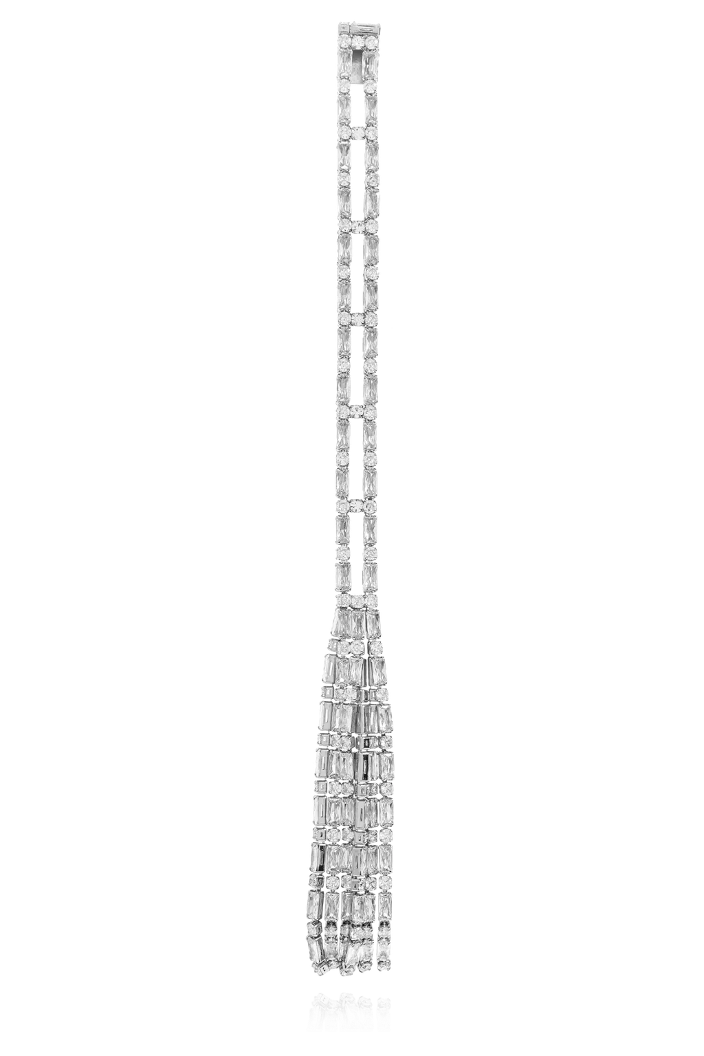 Baguette-Cut Crystal-Fringe Earrings