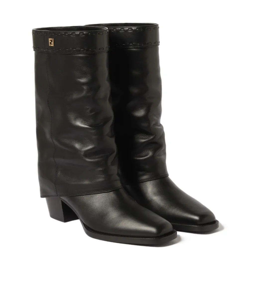 Fendi Square-Toe Ankle Boots