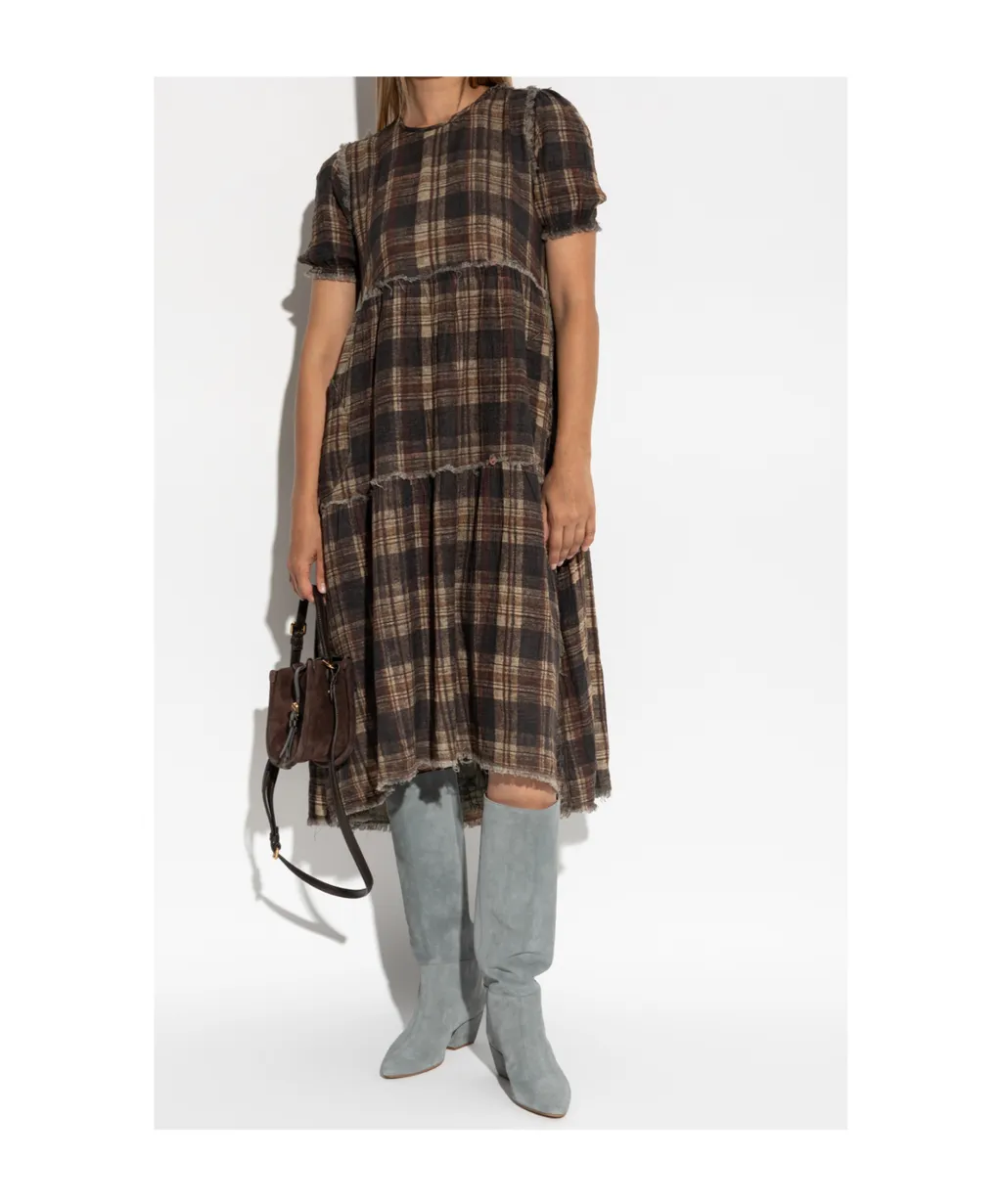 Tiered Check Dress
