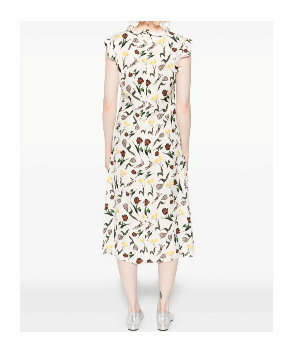 Floral-Print Midi Dress