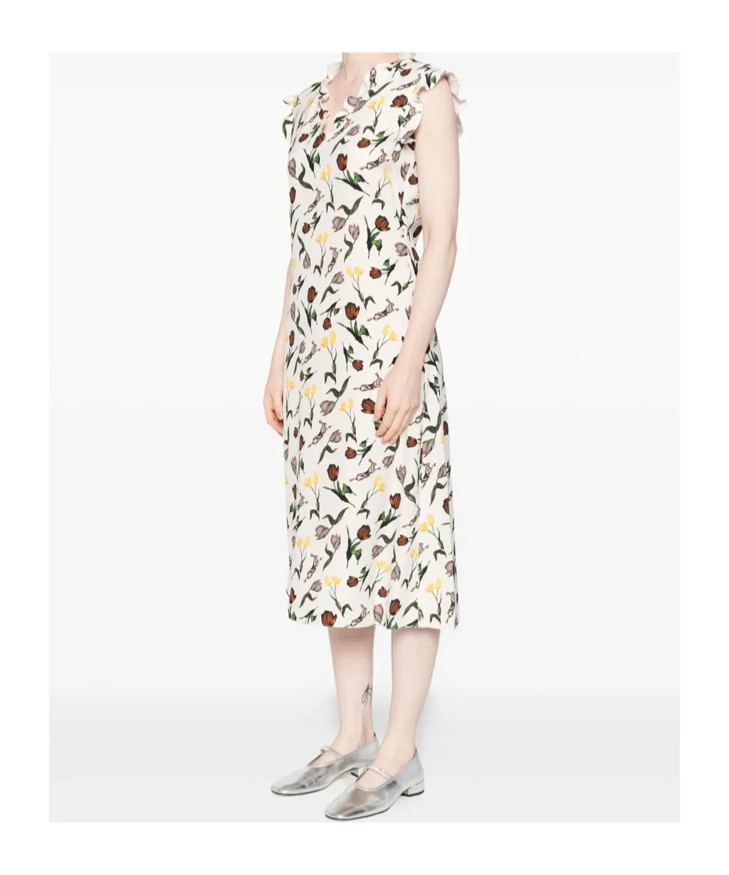 Floral-Print Midi Dress