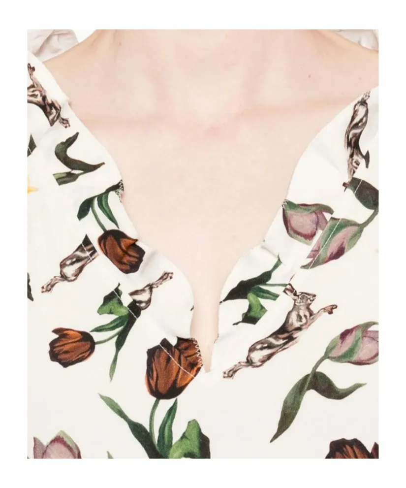 Floral-Print Midi Dress