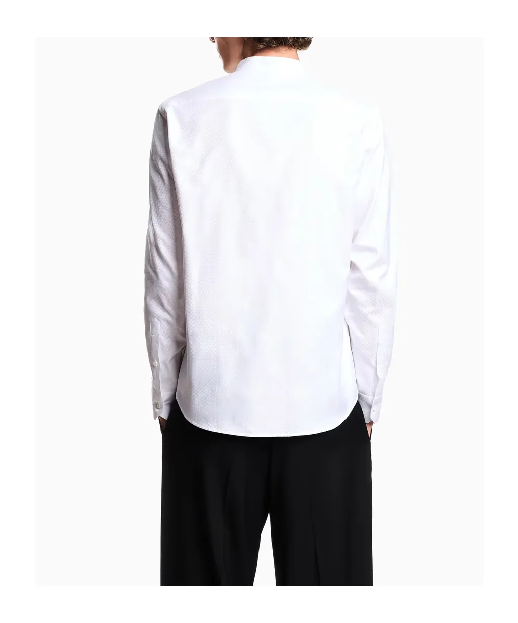 Mandarin-Collar Cotton Shirt