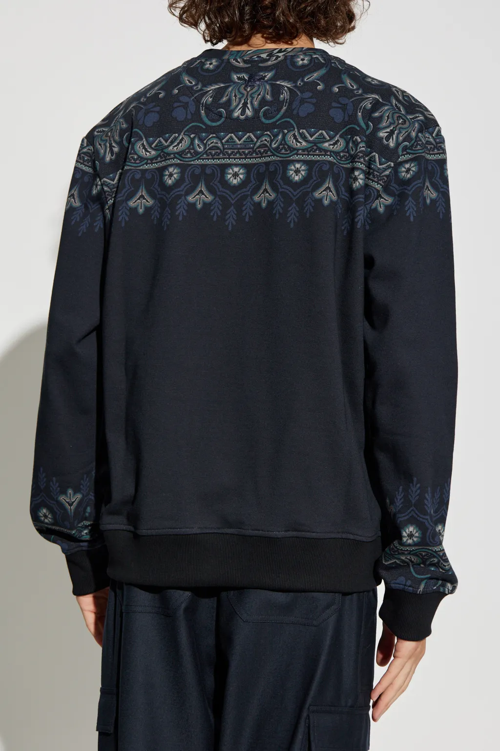 Paisley-Print Crew-Neck Sweatshirt