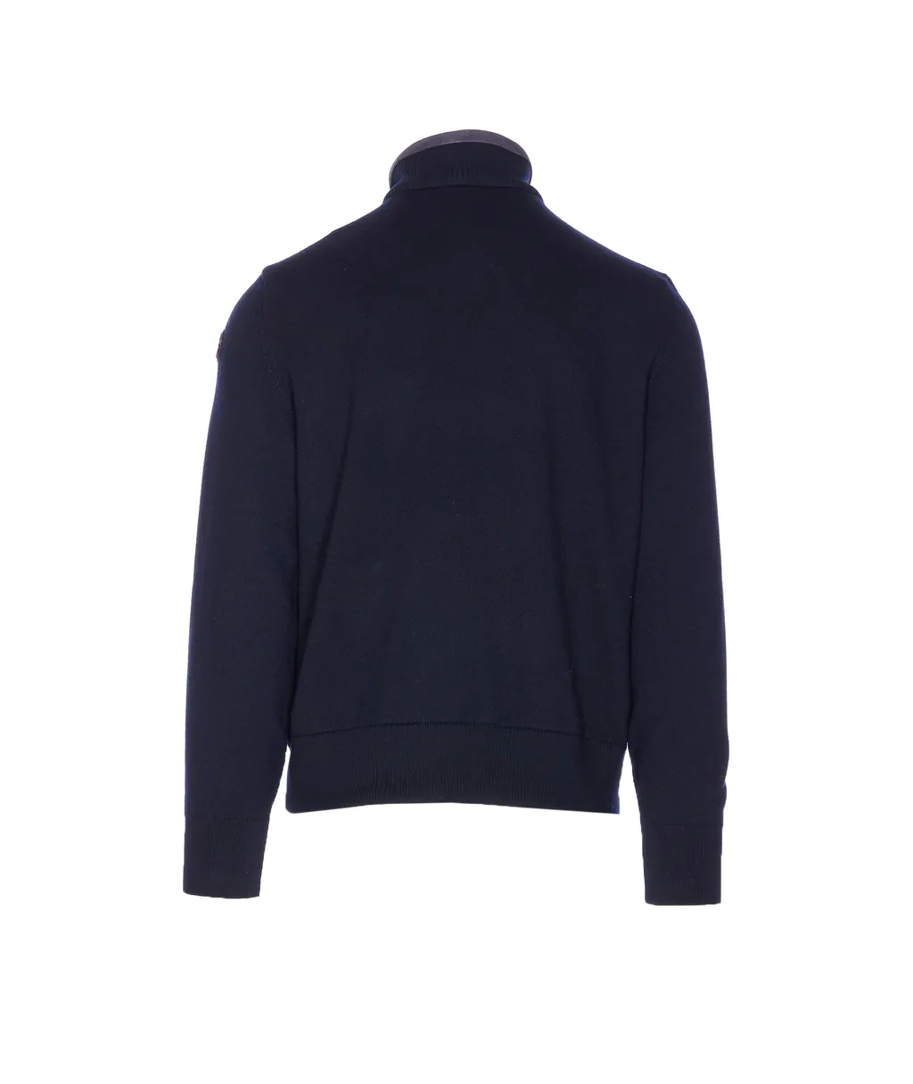 Suede Knitted-Panel Jacket