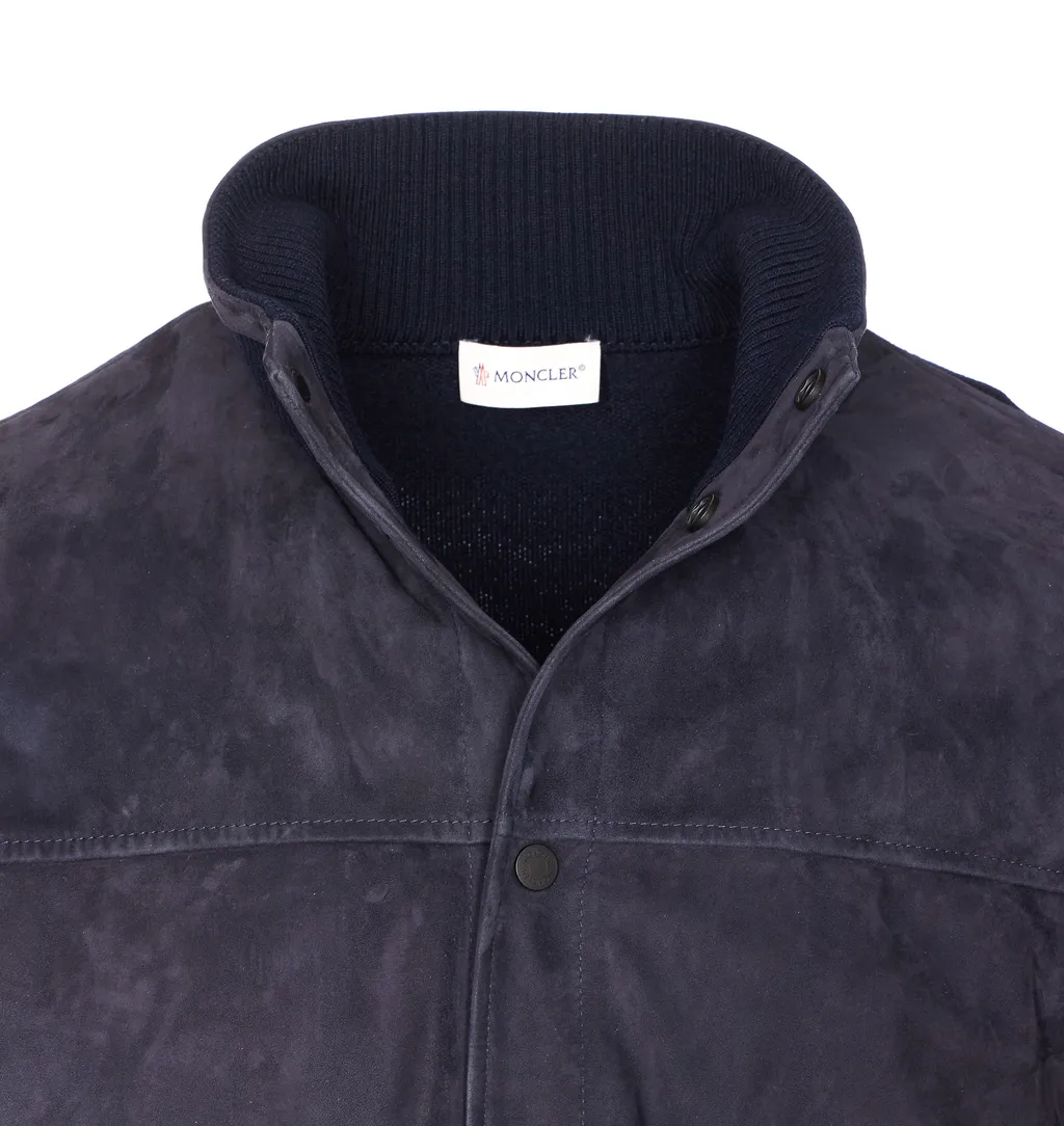 Suede Knitted-Panel Jacket