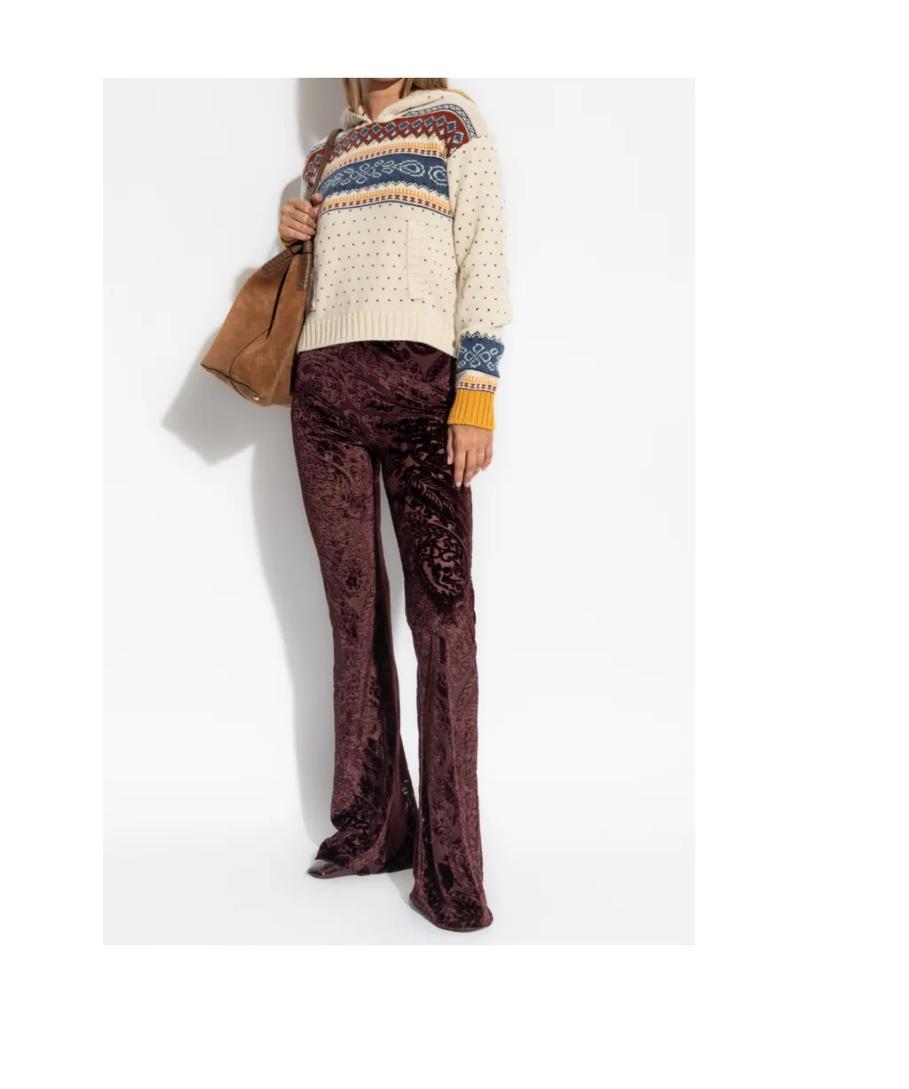 Patterned Hooded Sweater