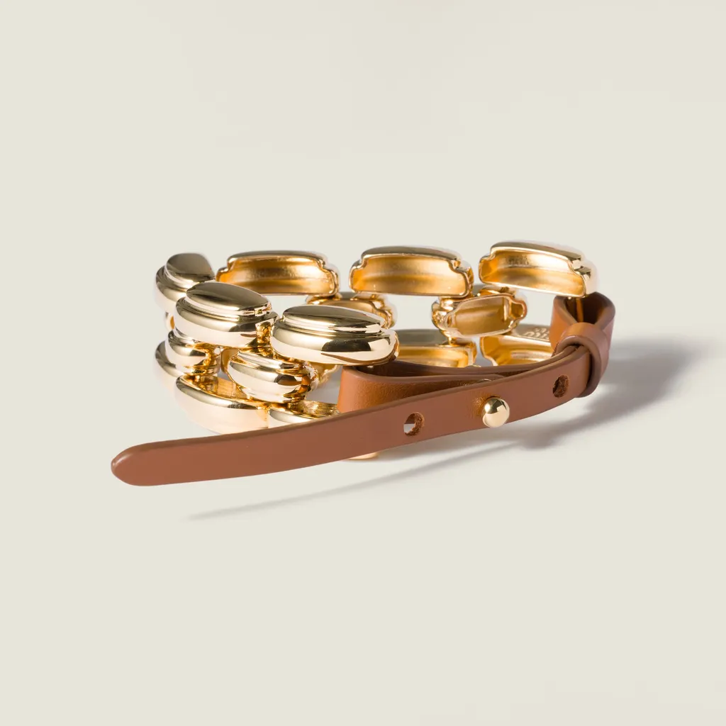 Metal And Leather Bracelet