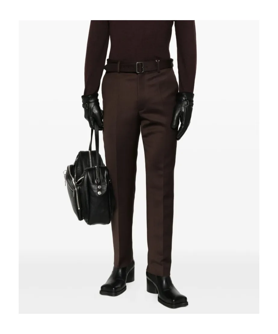Mm6 Maison Margiela Pressed Crease Belted Pants