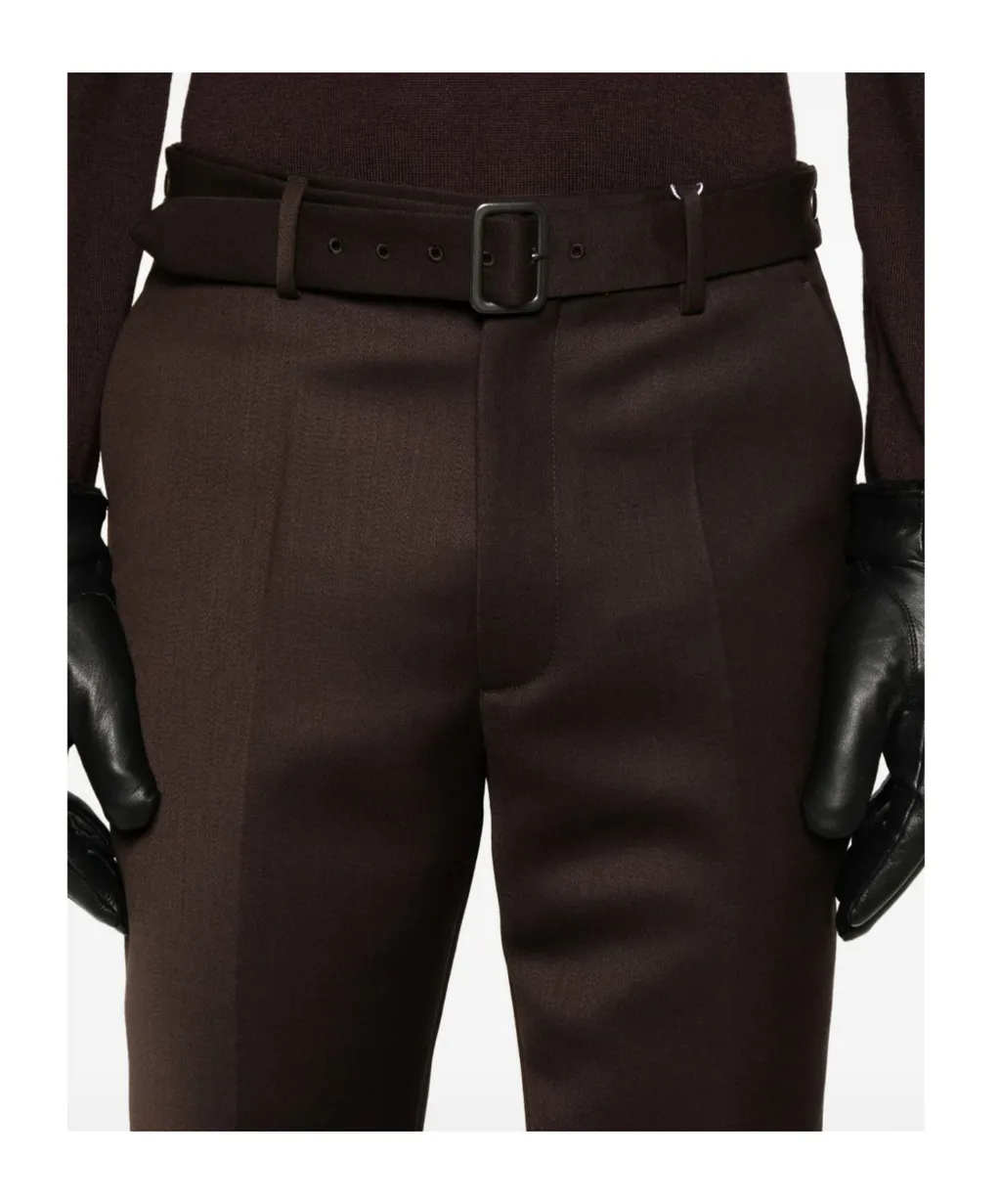 Mm6 Maison Margiela Pressed Crease Belted Pants