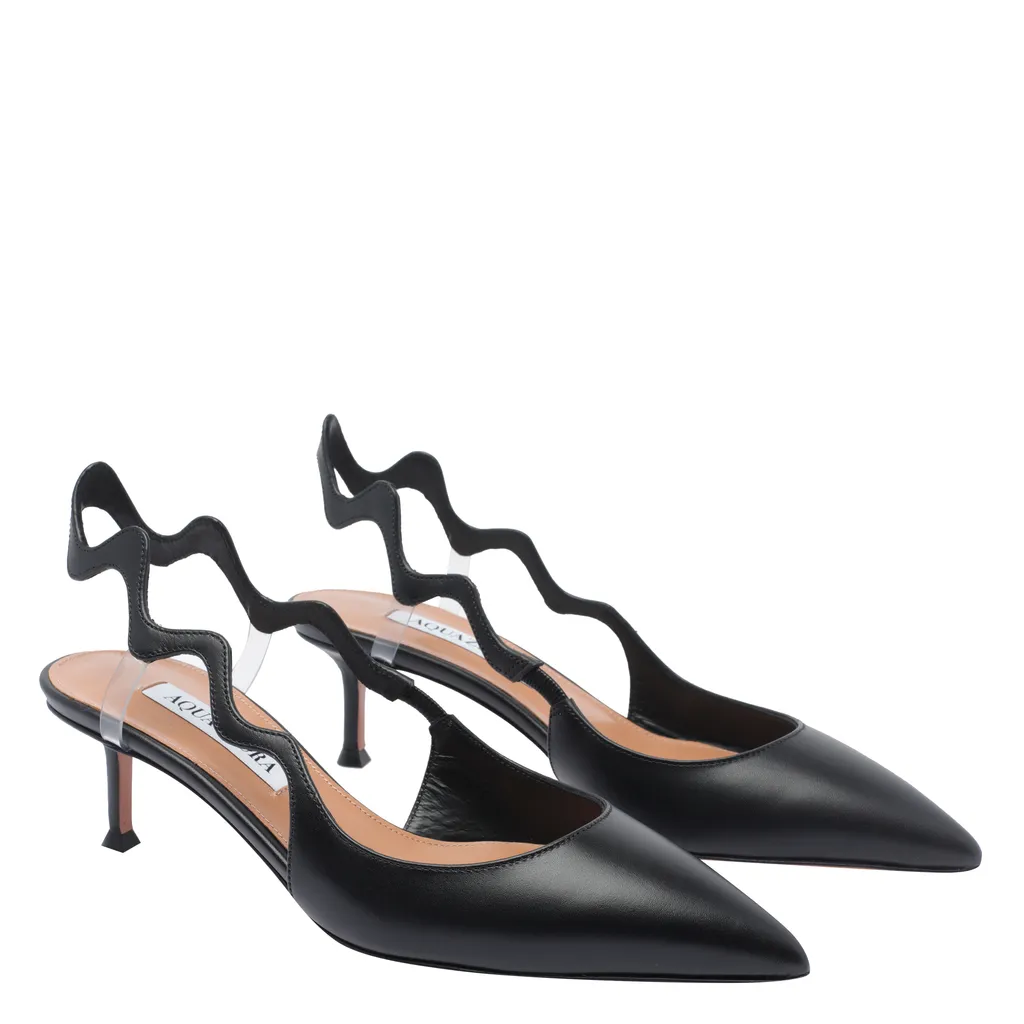 Wave-Detail Slingback Pumps