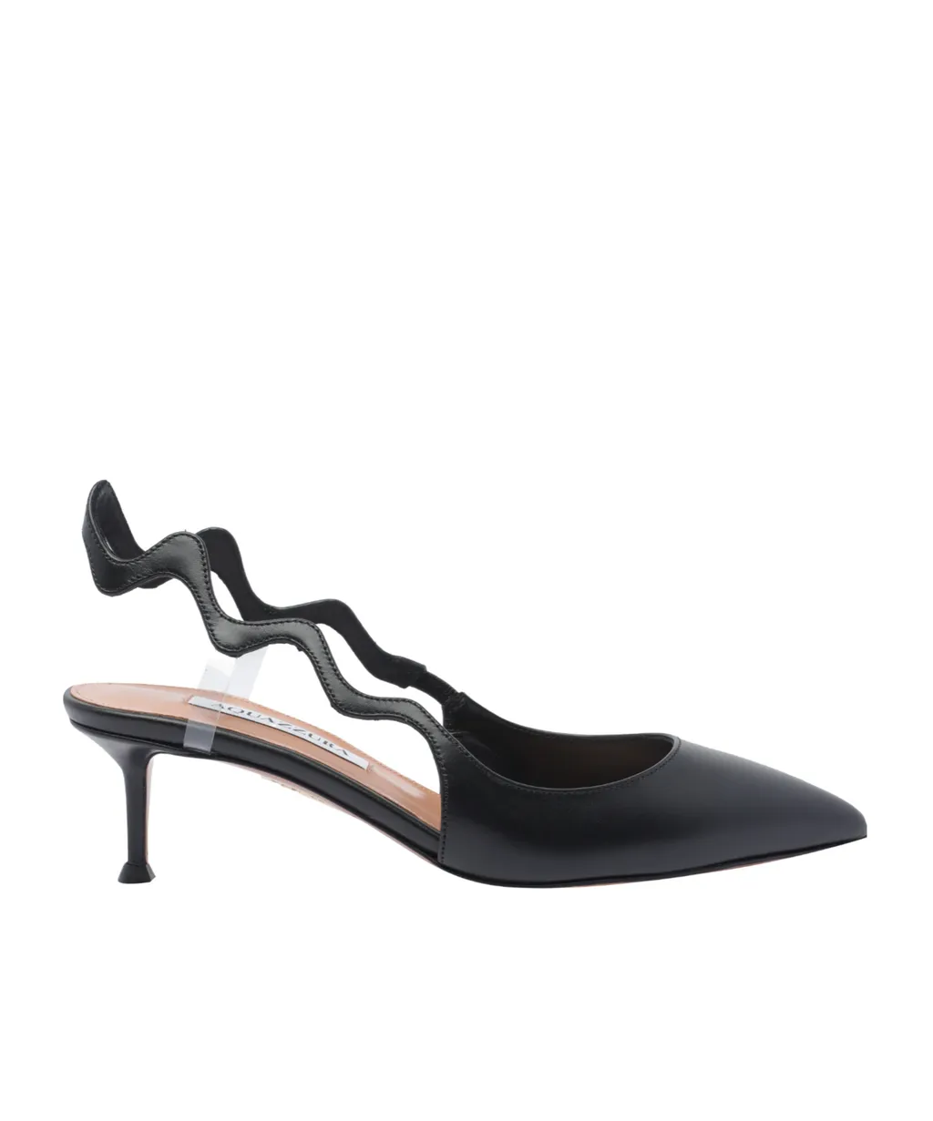 Wave-Detail Slingback Pumps