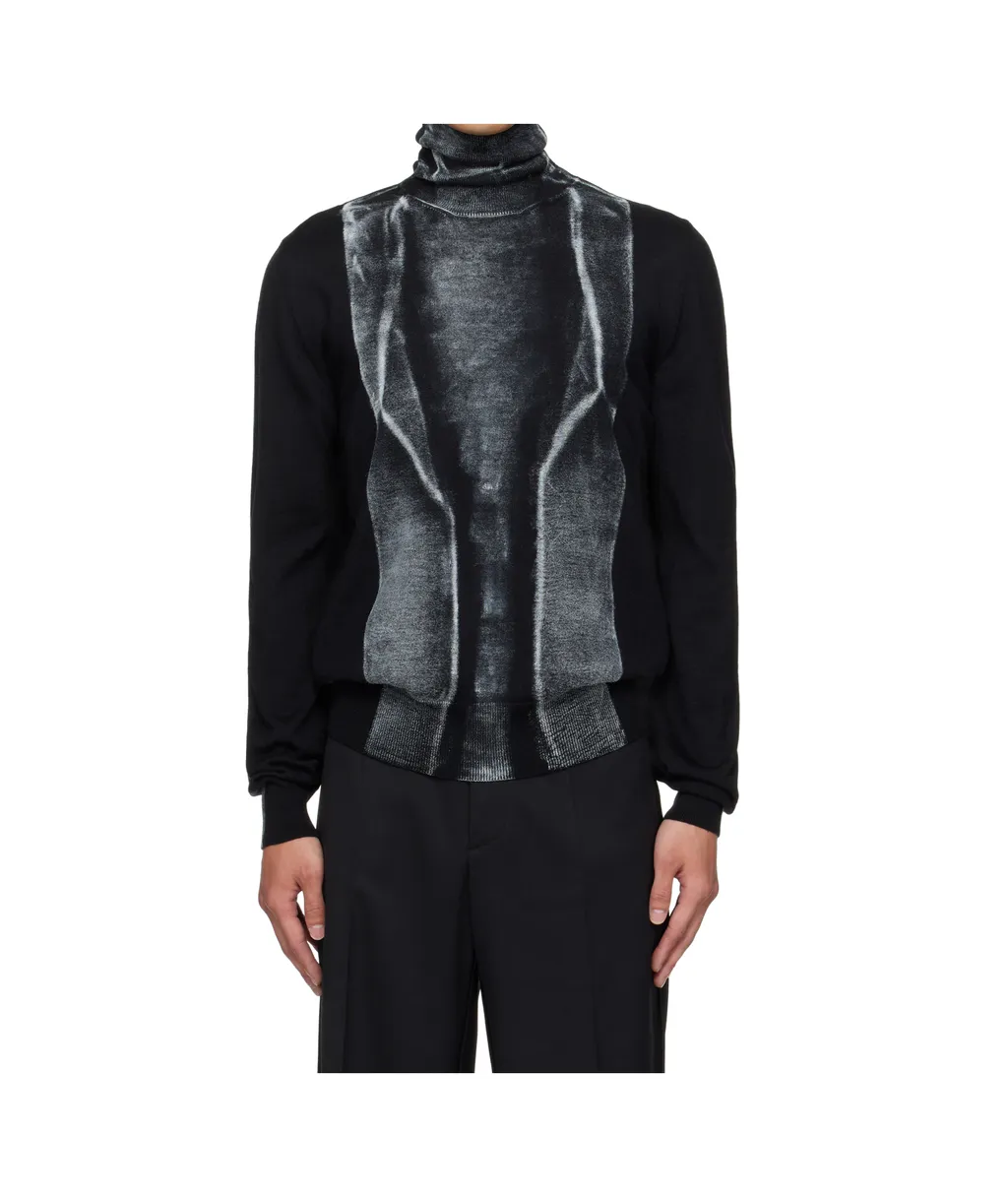 High-Neck Panelled Sweater