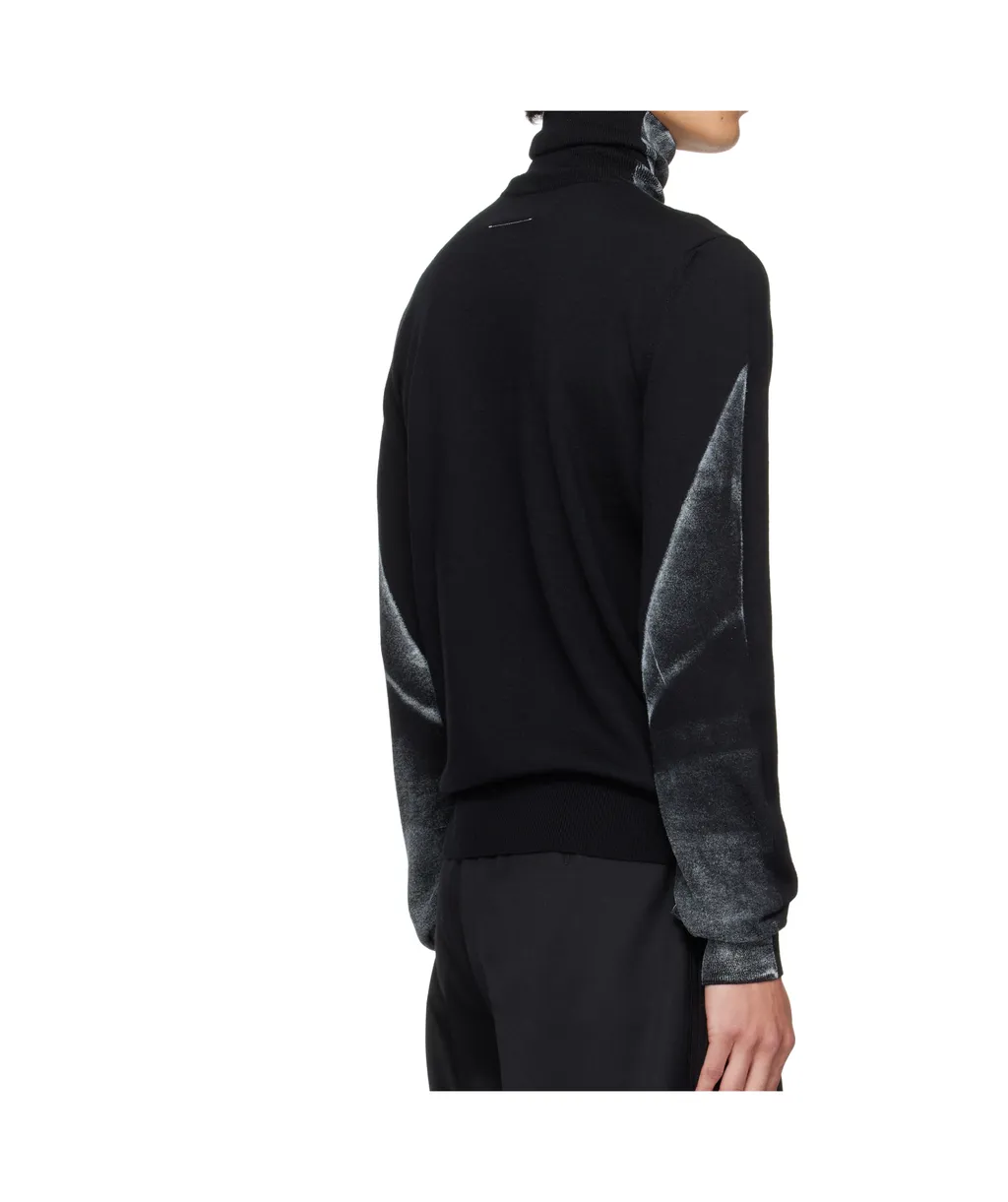 High-Neck Panelled Sweater