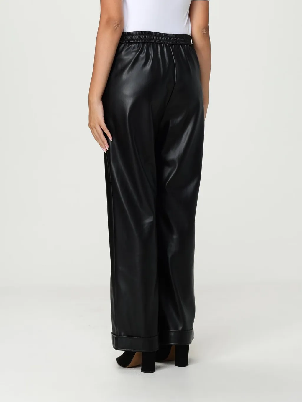 Wide-Leg Leather Pants