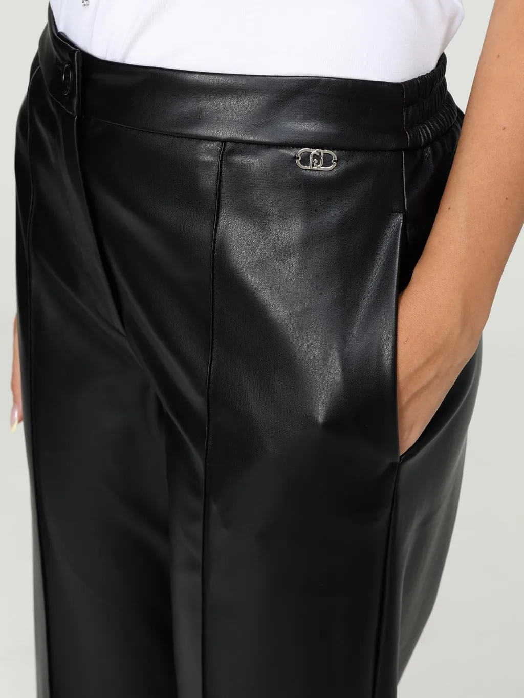 Wide-Leg Leather Pants