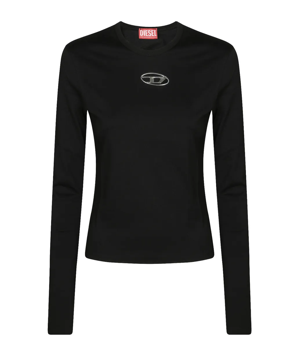 Diesel Logo Cut-Out Long Sleeved T-Shirt