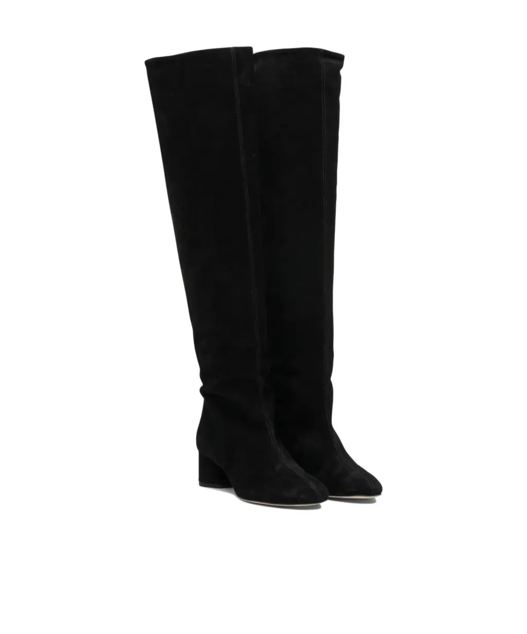 55Mm Willa Suede Block-Heel Boots