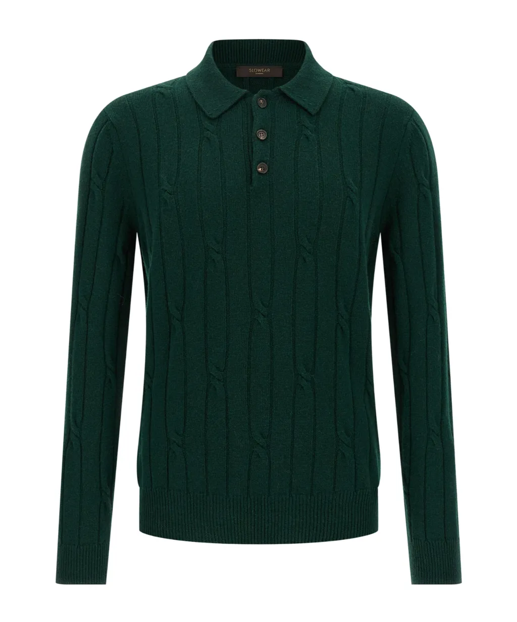 Zanone Braided Wool Polo Shirt