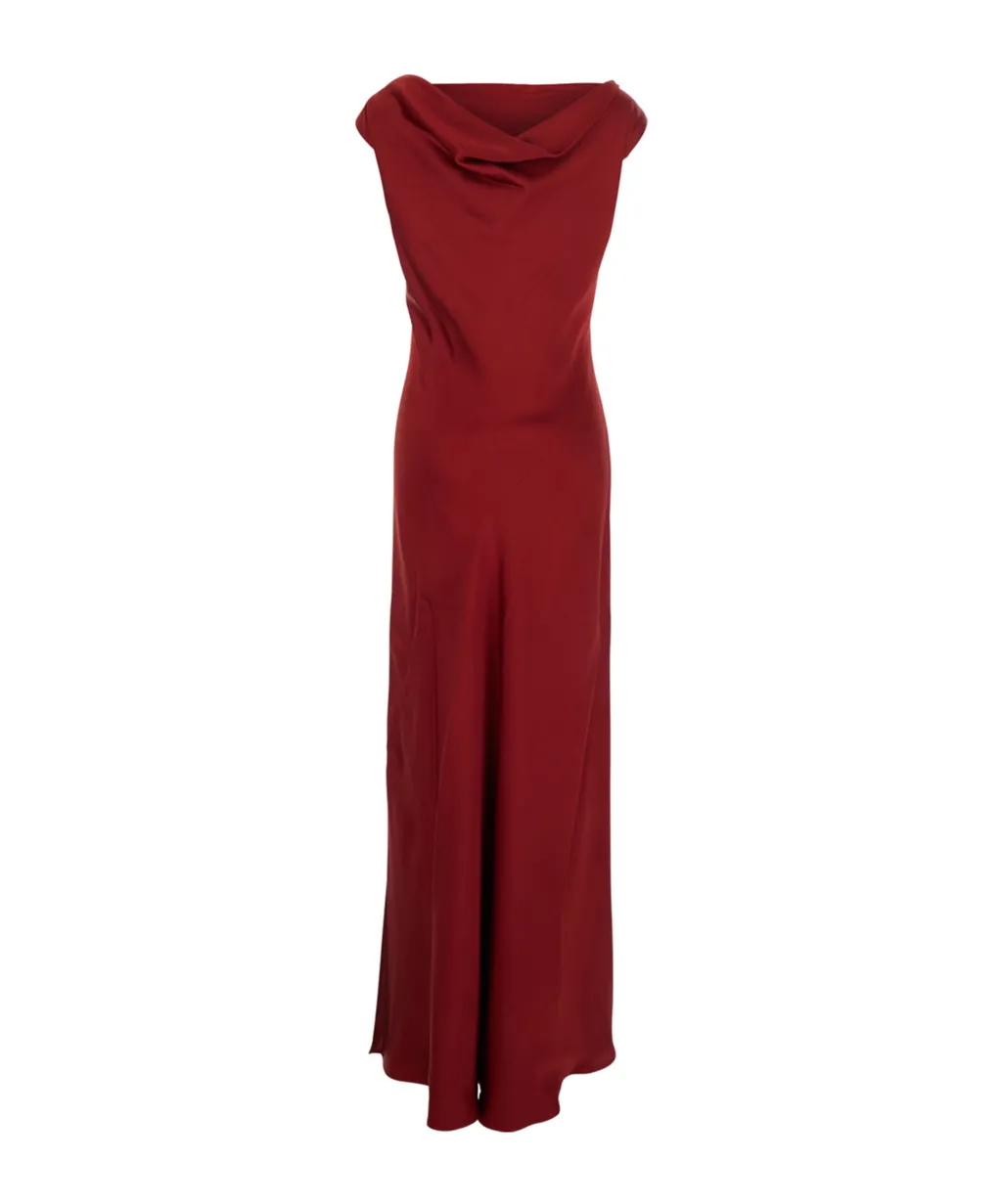 Antonelli Draped Neckline Long Dress