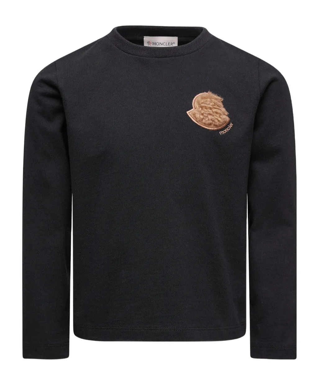Teddy Logo Long Sleeve Cotton T-Shirt