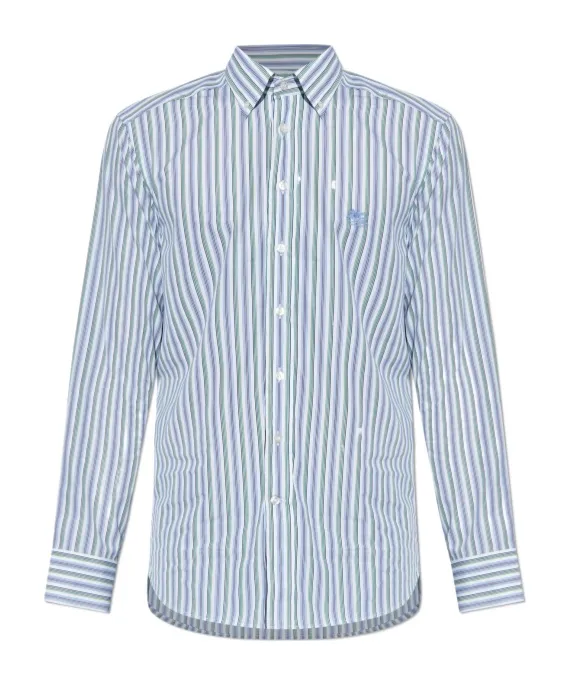 Embroidered Striped Shirt