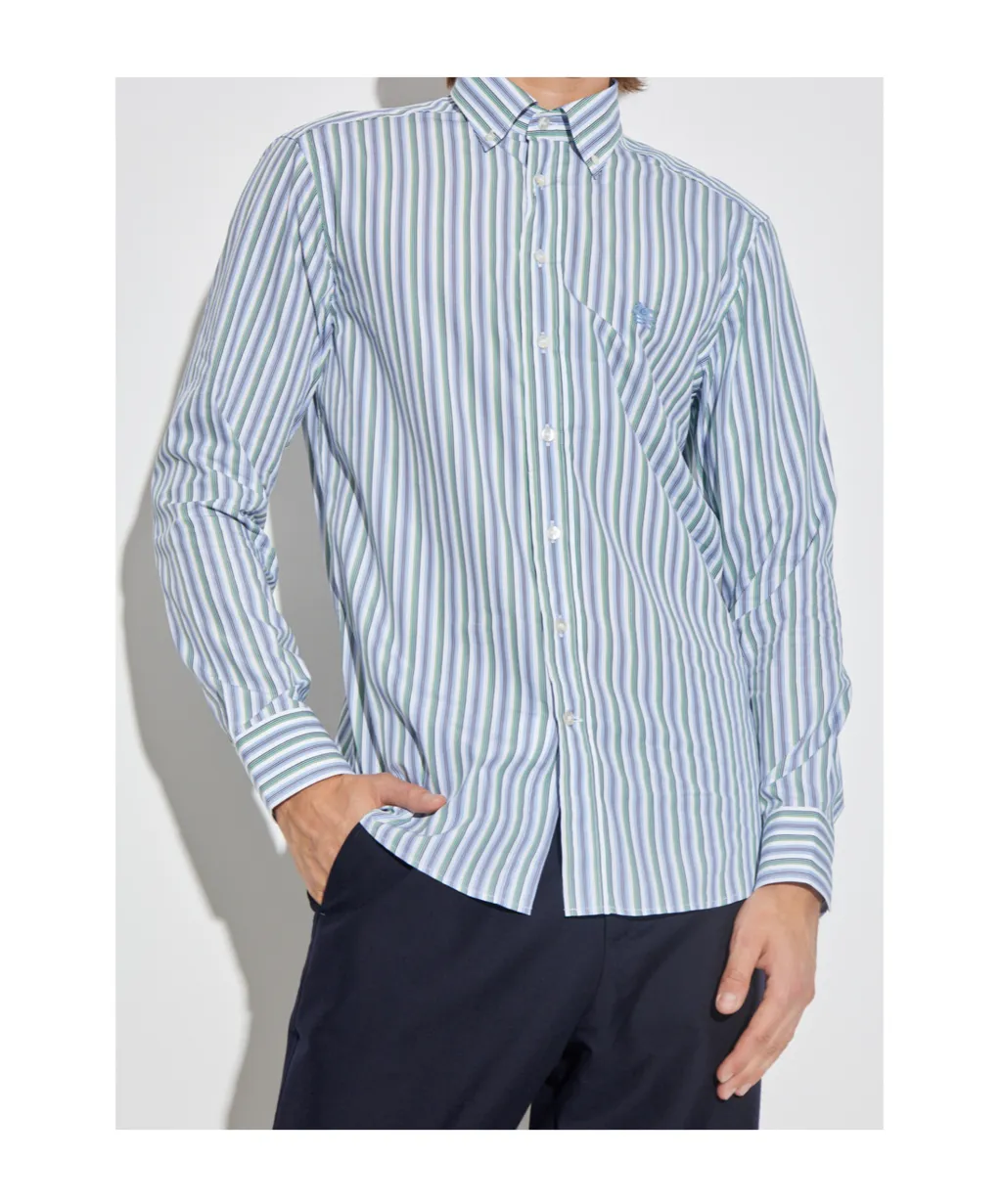 Embroidered Striped Shirt