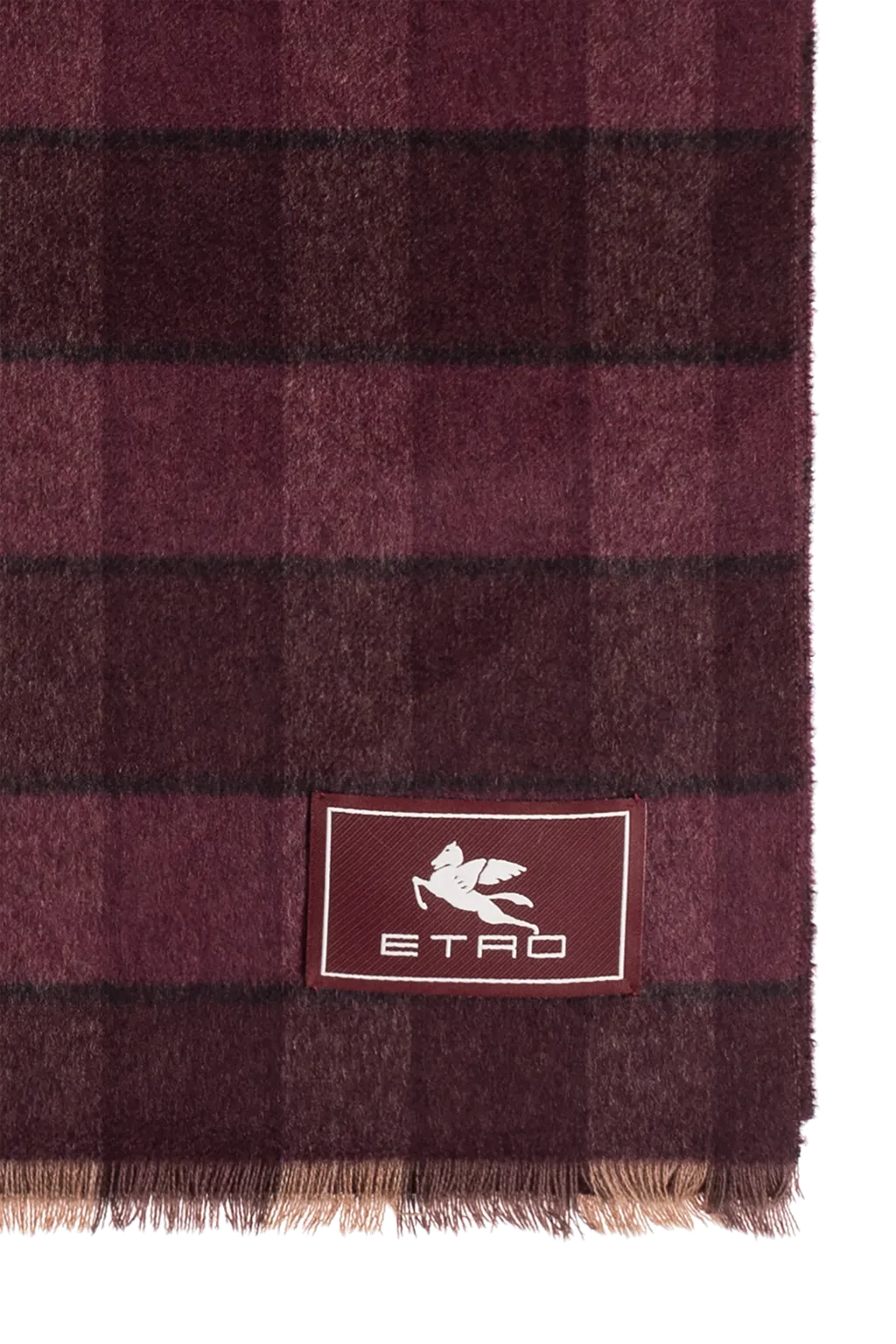 Wool And Cashmere Scarf With Check Motif